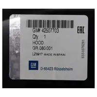 ORIGINAL Opel hood MOKKA / MOKKA X (J13) 42554956