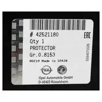 ORIGINAL Opel Kotfl&uuml;gelverkleidung MOKKA / MOKKA X (J13) vorne rechts 42521180