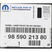 ORIGINAL Opel MOPAR fender liner wheel arch Corsa F front right 9859021380