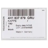 ORIGINAL Audi Abdeckkappe T&uuml;rgriff A6 C7 A7 4G A8 D4 vorne au&szlig;en links 4H1837879 GRU