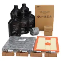ORIGINAL AUDI filter set + 4x spark plugs + 5L 0W30 engine oil A3 (8V) Q2 (GA) 1.4 TFSI