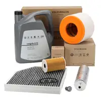 ORIGINAL AUDI filter set, 4 pieces + 5L 0W30 engine oil A6 (C7) 2.0 TDI 136/163/177 hp from 09/2014