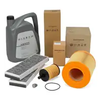ORIGINAL AUDI filter set, 3 pieces + 5L 0W30 engine oil A6 (4F C6) 2.0 TDI 121/136/1400/163/170 hp