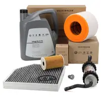 ORIGINAL AUDI filter set, 4 pieces + 5L 0W30 engine oil A6 (C7) 2.0 TDI 136/163/177 hp until 04/2014