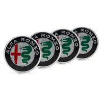 4x ORIGINAL Alfa Romeo hub caps, wheel covers, aluminum rims, &Oslash; 60 mm, Giulietta Giulia 50539932