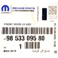 ORIGINAL PSA MOPAR Fahrzeugt&uuml;r Fahrert&uuml;r Jumpy Expert Traveller vorne links 9853309580