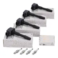 4x ORIGINAL Dacia Z&uuml;ndspule + 4x Z&uuml;ndkerze Duster (HM_) (HS_) 1.6 SCe / LPG 109/115 PS