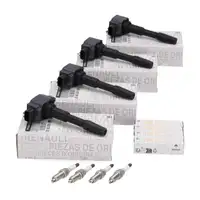 4x ORIGINAL Dacia Z&uuml;ndspule + 4x Z&uuml;ndkerze Dokker Duster HM HS Lodgy 1.6 Logan 2 1.2