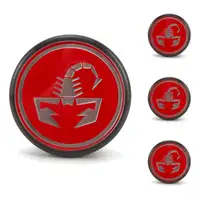 4x ORIGINAL Fiat Abarth Nabendeckel Alufelge Rot 500 500C Punto / Evo 124 Spider 51811808