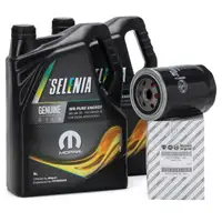 10L PETRONAS SELENIA Motor&ouml;l WR PURE ENERGY 5W30 + ORIGINAL Fiat &Ouml;lfilter 6000633315