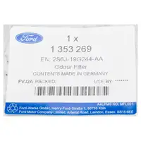 ORIGINAL Ford Innenraumfilter Pollenfilter Aktivkohlefilter Fiesta V 1353269