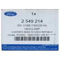 ORIGINAL Ford HALOGEN headlight Fiesta 7 MK7 from 01.2017 right 2549214