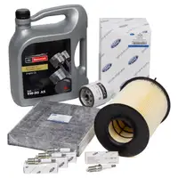 ORIGINAL Ford inspection kit + 4x spark plugs + 5 L 5W30 engine oil C-MAX 1.8 2.0