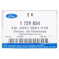 ORIGINAL Ford Luftfilter Fiesta V MK5 Fusion (JU_) 1.25 1.3 1.4 1.6 16V 1729854