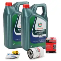10L CASTROL 5W20 E Motor&ouml;l + ORGIINAL &Ouml;lfilter Schraube FORD Mustang MK6 5.0 V8 450/460 PS