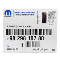 ORIGINAL Peugeot Mopar vehicle door, driver's door, 208, 2 front left, 9829810780