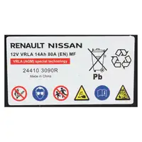 ORIGINAL Renault Autobatterie Batterie Starterbatterie 12V 14Ah 80A Twizy 244103090R