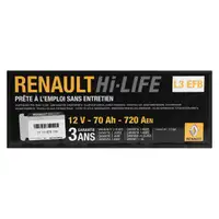 ORIGINAL Renault Dacia EFB Autobatterie Batterie Hi-LIFE12V 70Ah 720A 7711575175