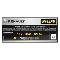 ORIGINAL Renault Dacia Autobatterie Batterie Hi-LIFE 12V 50Ah 420A 7711947963