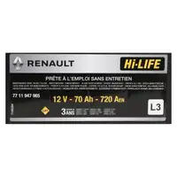 ORIGINAL Renault Dacia Autobatterie Batterie Hi-LIFE 12V 70Ah 720A 7711947965