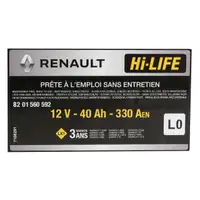 ORIGINAL Renault Autobatterie Batterie Starterbatterie 12V 40Ah 330A Twingo 3 8201560592