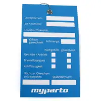 50x MYPARTO &Ouml;lzettel &Ouml;lwechselanh&auml;nger &Ouml;lanh&auml;nger &Ouml;ldienstzettel Serviceanh&auml;nger