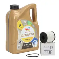 5L ORIGINAL Mopar TOTAL QUARTZ FPW 02 0W-30 Motoer&ouml;l + PSA &Ouml;lfilter 9818914980