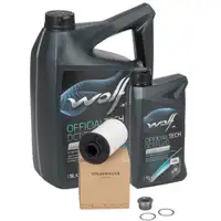 ORIGINAL AUDI SEAT SKODA VW Transmission Filter Set DSG DQ500 DQ400E + 6L WOLF Transmission Oil