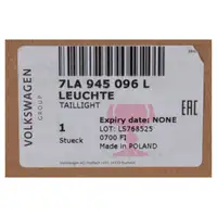 ORIGINAL VW rear light Transporter T6 with wing doors from 2020 rear right 7LA945096L