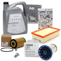 ORIGINAL AUDI VW filter set, 4 pieces + 5L 0W30 engine oil Golf 7 Passat A3 8V Q2 Q3 1.6/2.0 TDI