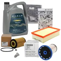 ORIGINAL AUDI VW filter set, 4 pieces + 5L 0W30 engine oil Golf 7 Passat A3 8V Q2 Q3 1.6/2.0 TDI