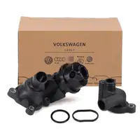 ORIGINAL VW Audi K&uuml;hlmittelflansch + K&uuml;hlmittelregler A4 A5 A6 A7 Q5 Q7 Touareg 3.0 TDI