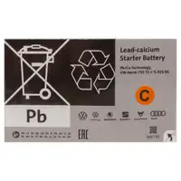 ORIGINAL VW Autobatterie Batterie Starterbatterie 12V 44Ah 220/360A 000915089B