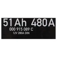 ORIGINAL VW Autobatterie Batterie Starterbatterie 12V 51Ah 380/480A 000915089C