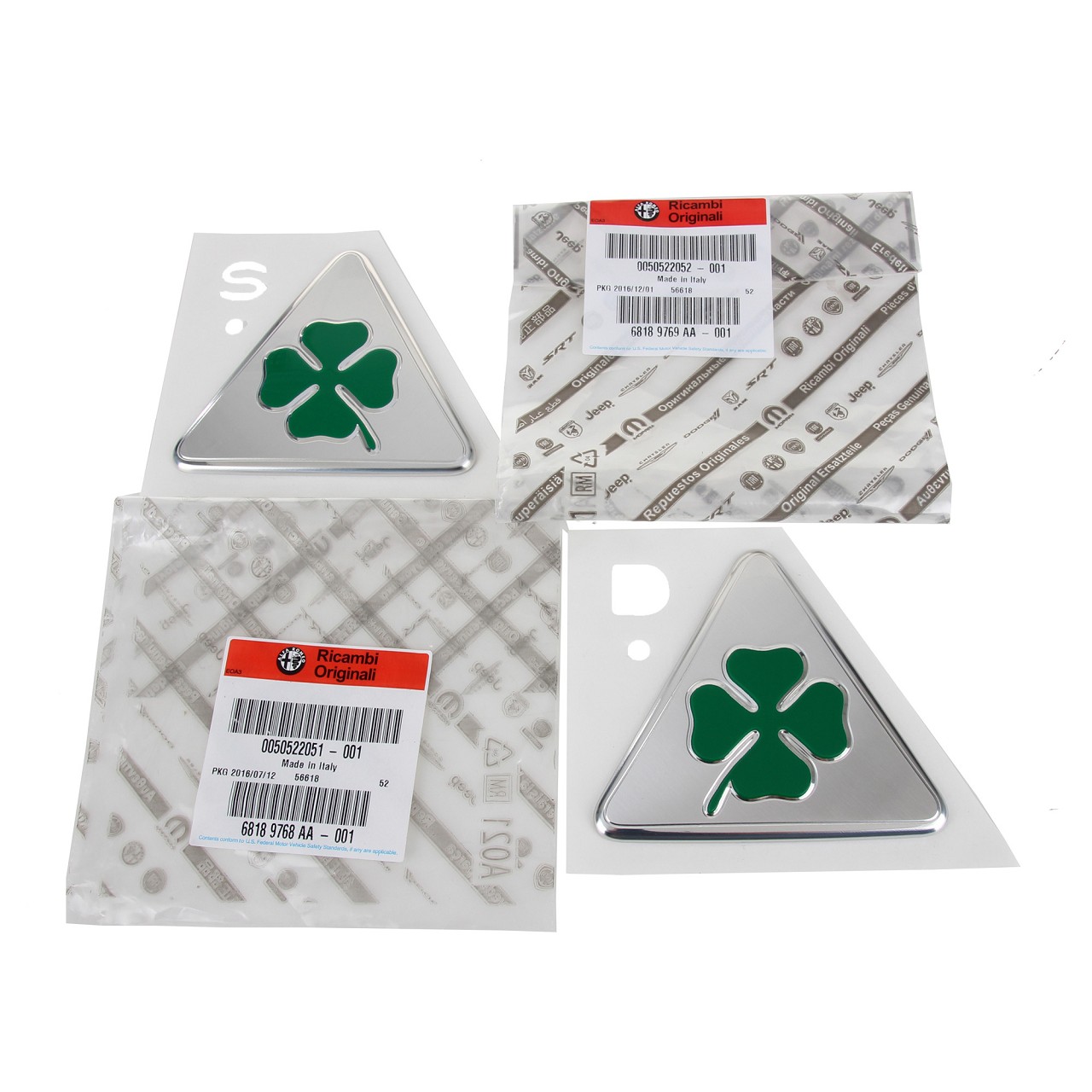 Pair of Alfa Romeo Quadrifoglio green stickers