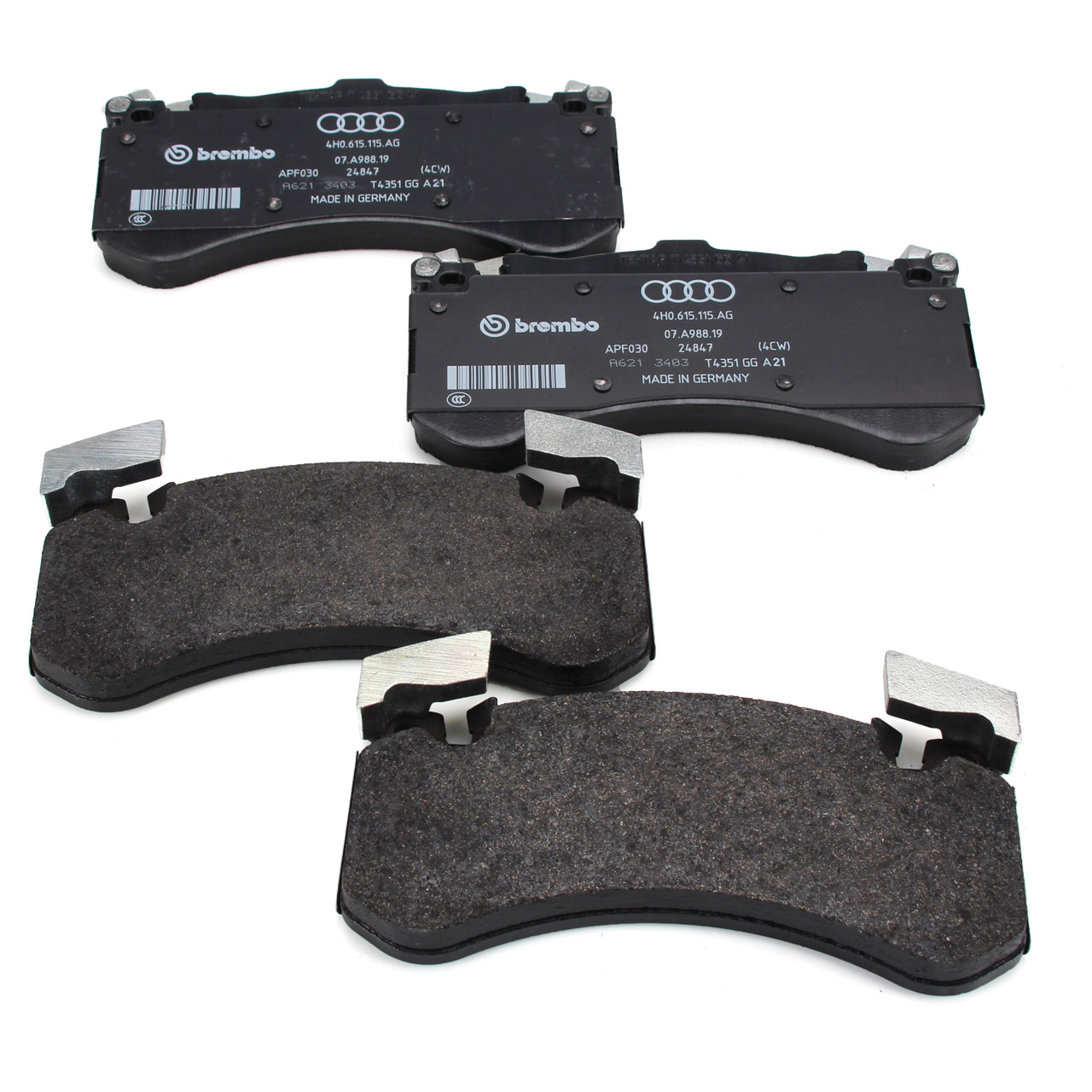 ORIGINAL AUDI Bremsbeläge 4G0698151AB + Warnkontaktsensor A6 (C7) A7 (4G) A8 (4H) vorne