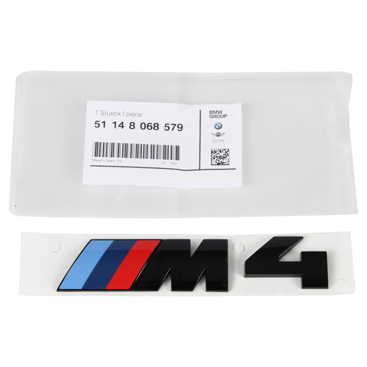 ORIGINAL BMW M4 Emblem Schriftzug Heckklappe SCHWARZ 51148068579 für F32 F82