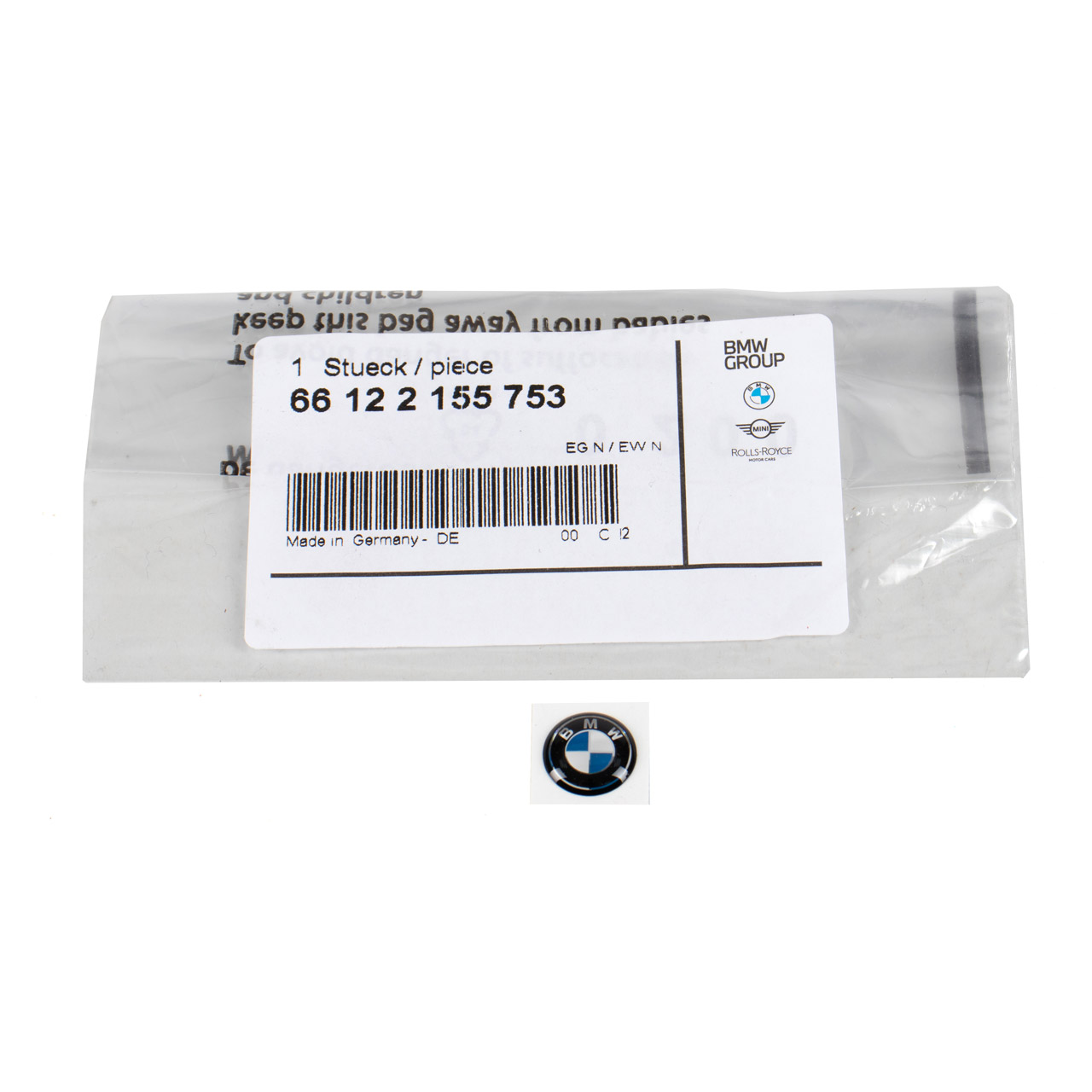 ORIGINAL BMW Emblem Schlüsselemblem Funkfernbedienung Ø 11mm 3er E46 66122155753