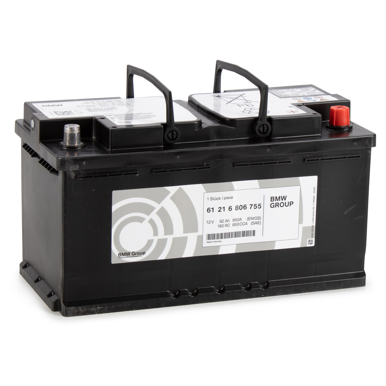 ORIGINAL BMW Autobatterie AGM Batterie Starterbatterie 12V 92Ah 850A 61216806755