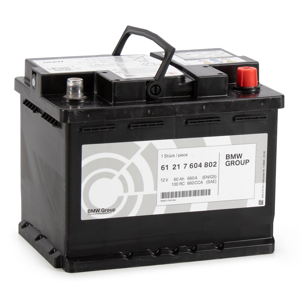 ORIGINAL BMW Autobatterie AGM Batterie Starterbatterie 12V 60Ah 660A 61217604802