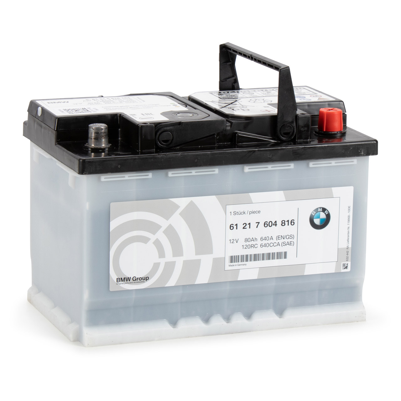 ORIGINAL BMW Autobatterie Batterie Starterbatterie 12V 80Ah 640A 61217604816
