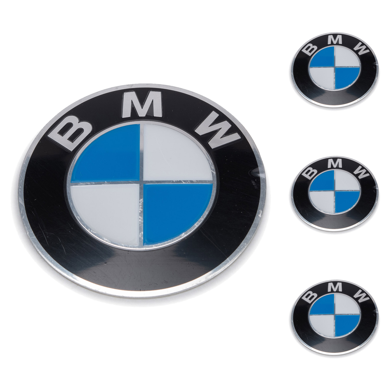 4x ORIGINAL BMW Emblem Logo Felgenaufkleber Kappe Ø 64,5mm 1er 3er 5er X1 X5 36136767550
