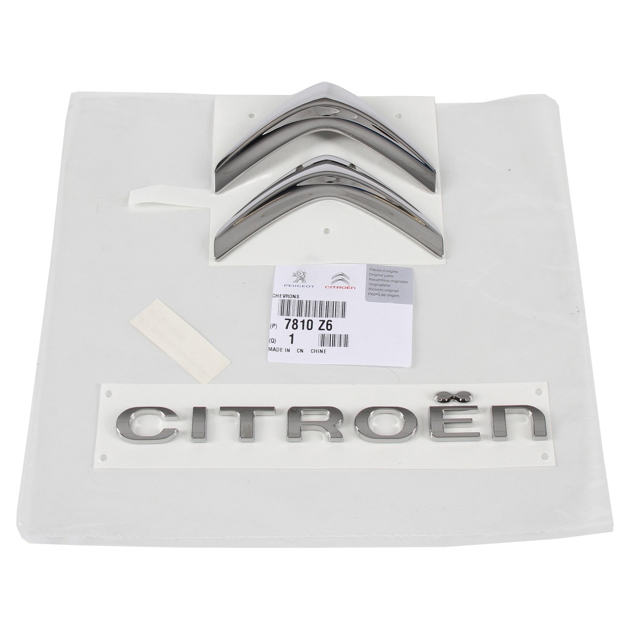 ORIGINAL Citroen Emblem Logo Schriftzug Set Heckklappe 7810.Z6 für C4 II (B7)