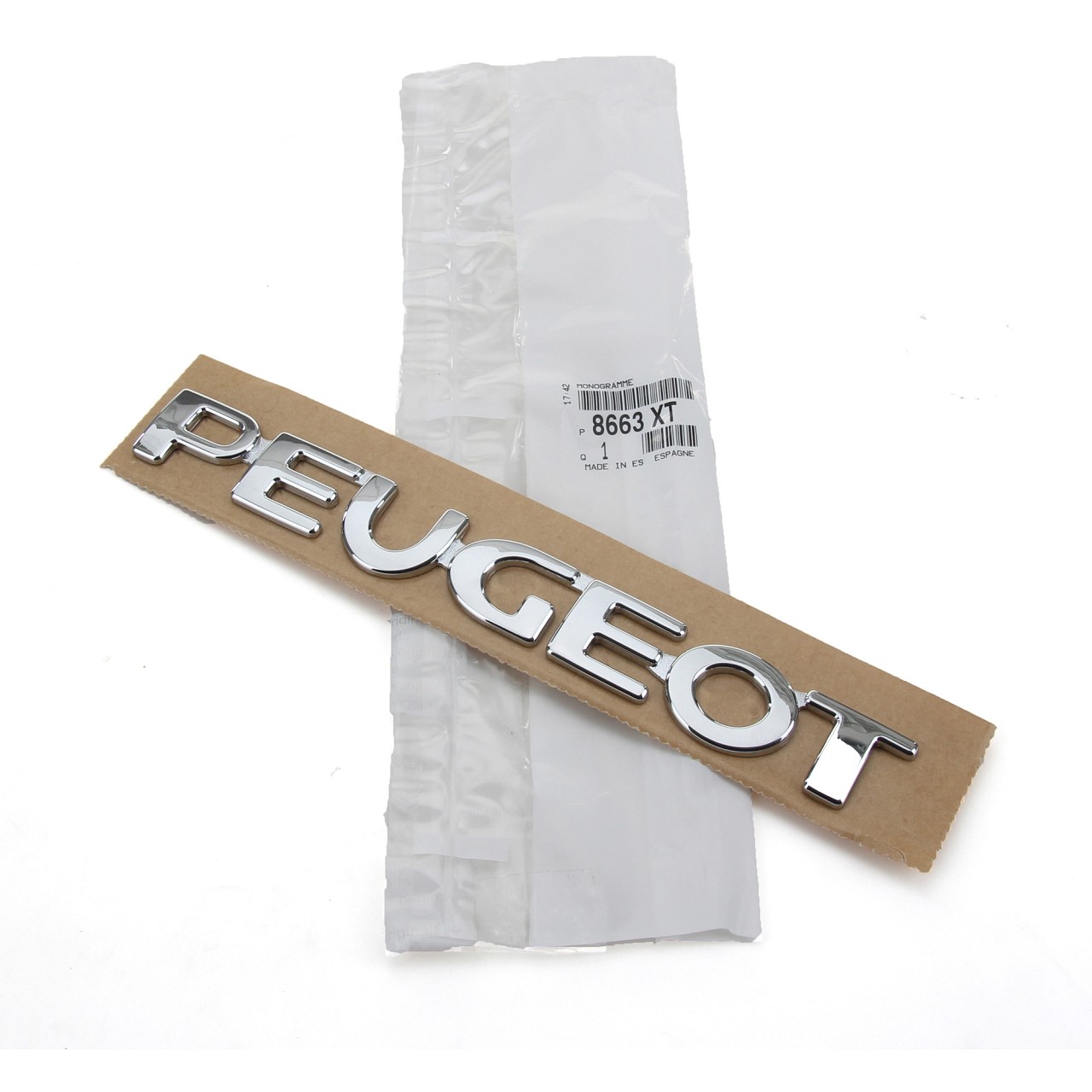 ORIGINAL Peugeot Emblem Plakette Schriftzug Logo Heckklappe 206 8663.XT