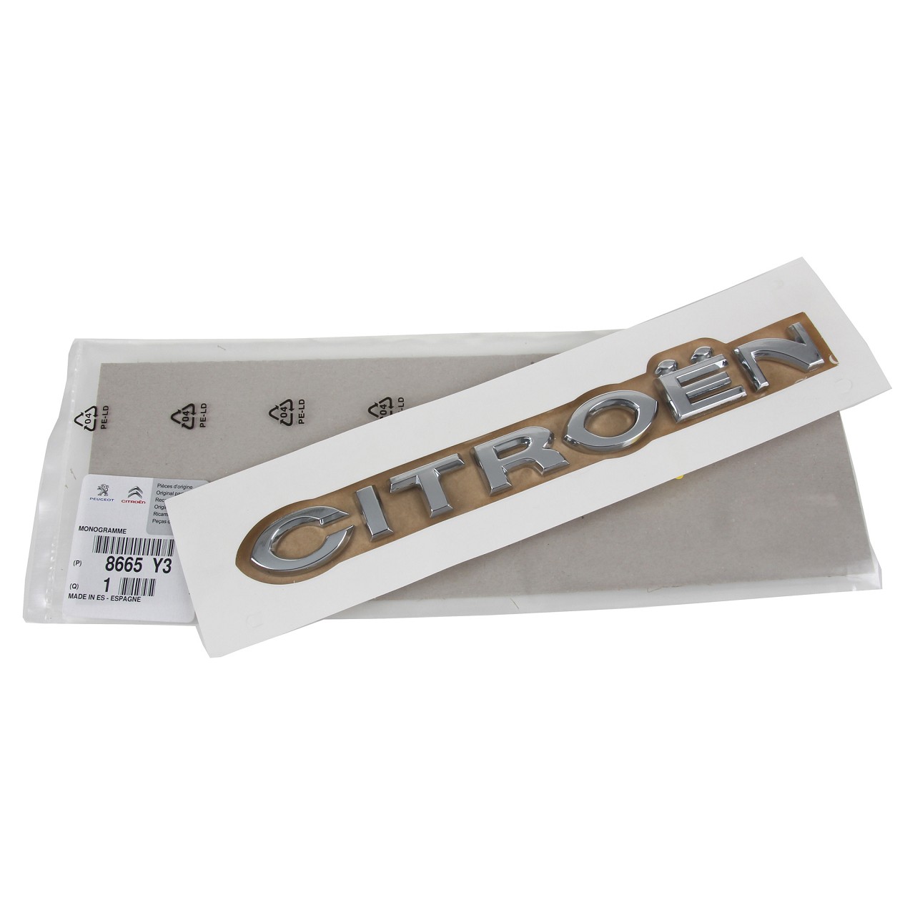 ORIGINAL Citroen Emblem Logo Schriftzug Heckklappe LINKS 8665.Y3 für C3 I (FC_)