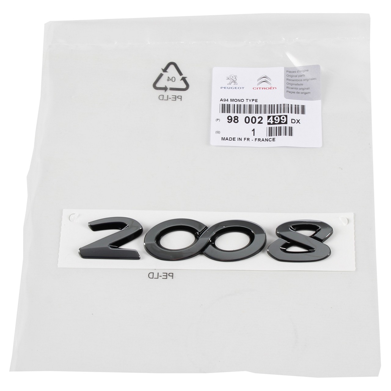ORIGINAL Peugeot emblem logo lettering tailgate 98002499DX for 2008