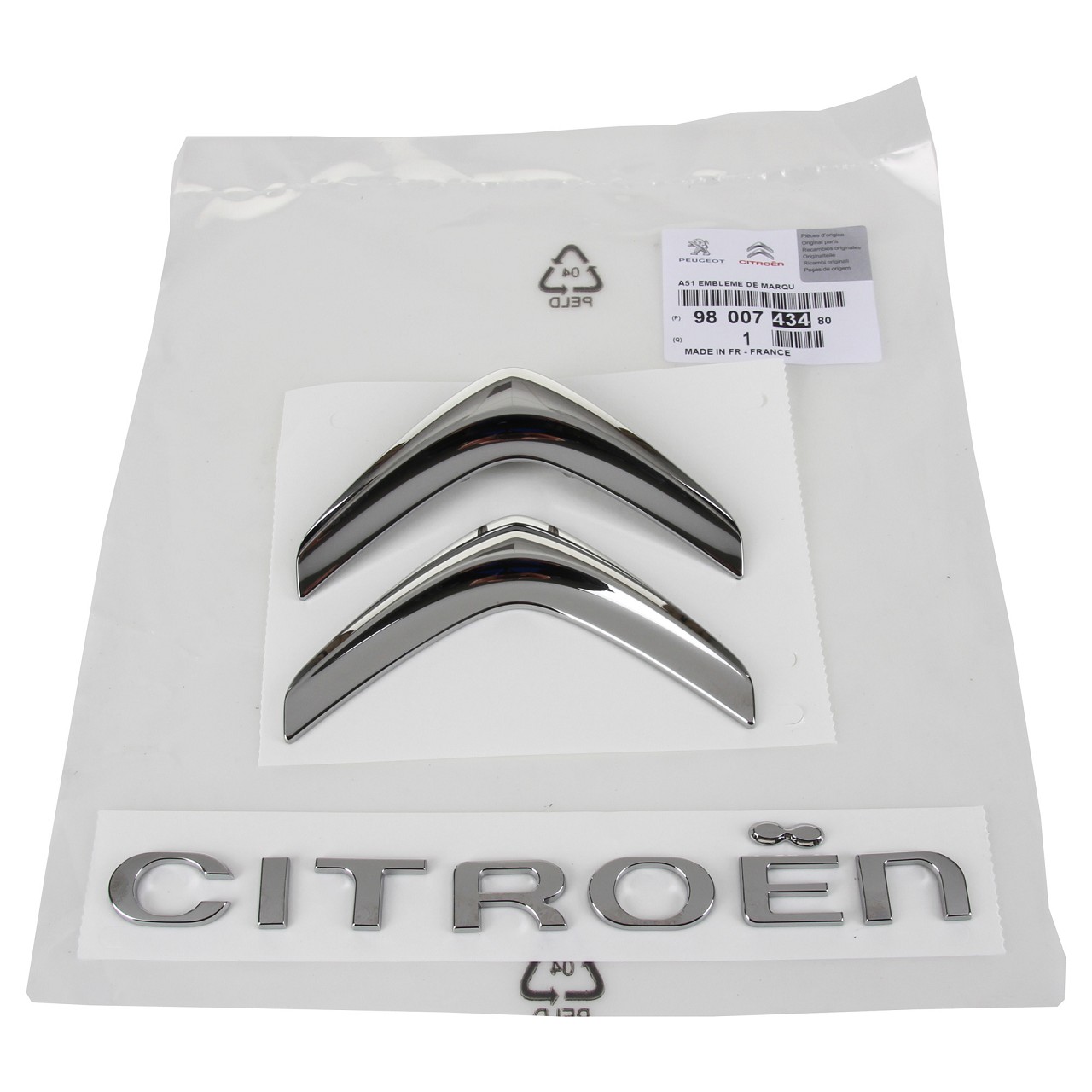 ORIGINAL Citroen Emblem Logo Schriftzug Heckklappe MITTE 9800743480 für C3 II