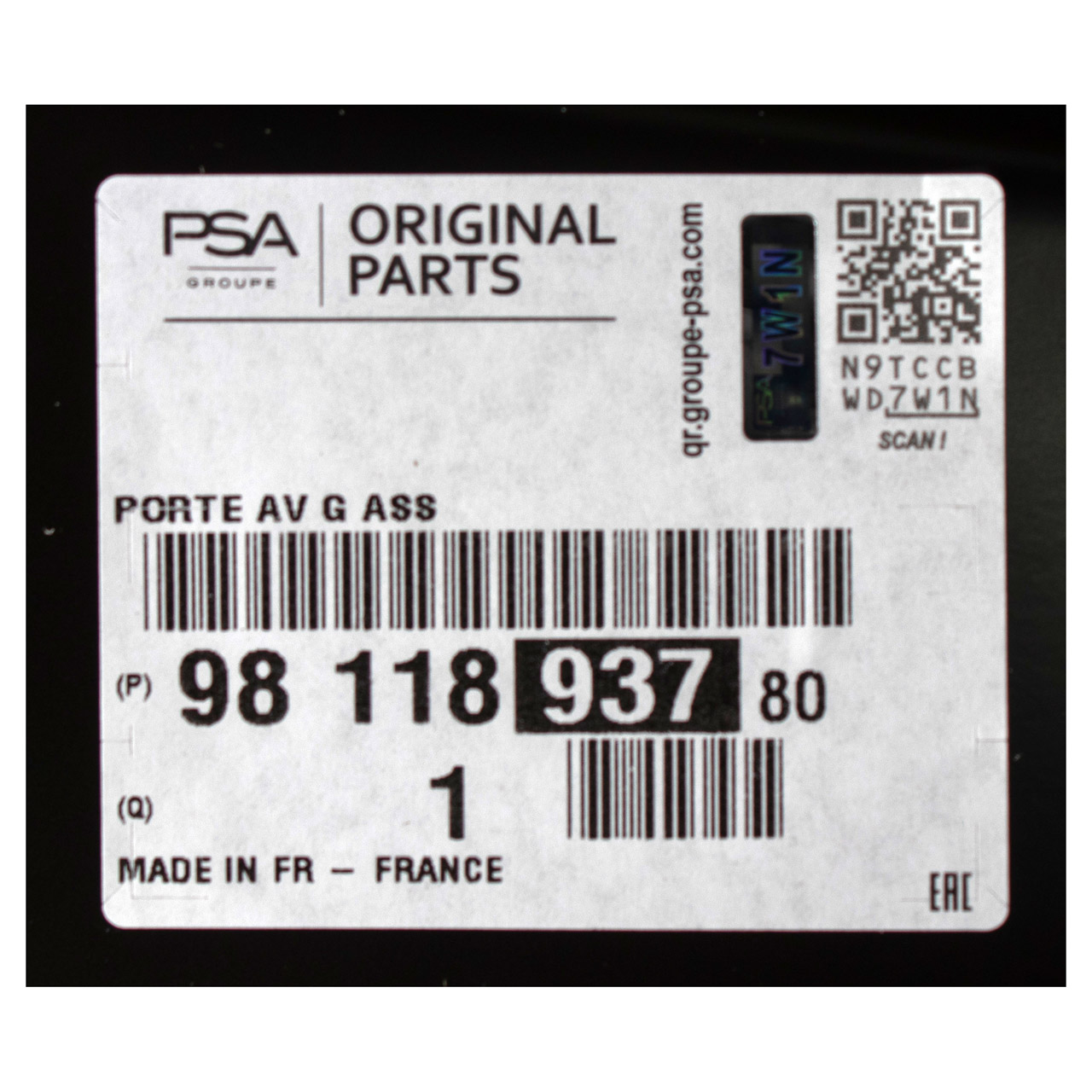 ORIGINAL PSA Fahrzeugtür Fahrertür Jumpy Expert Traveller vorne links 9811893780