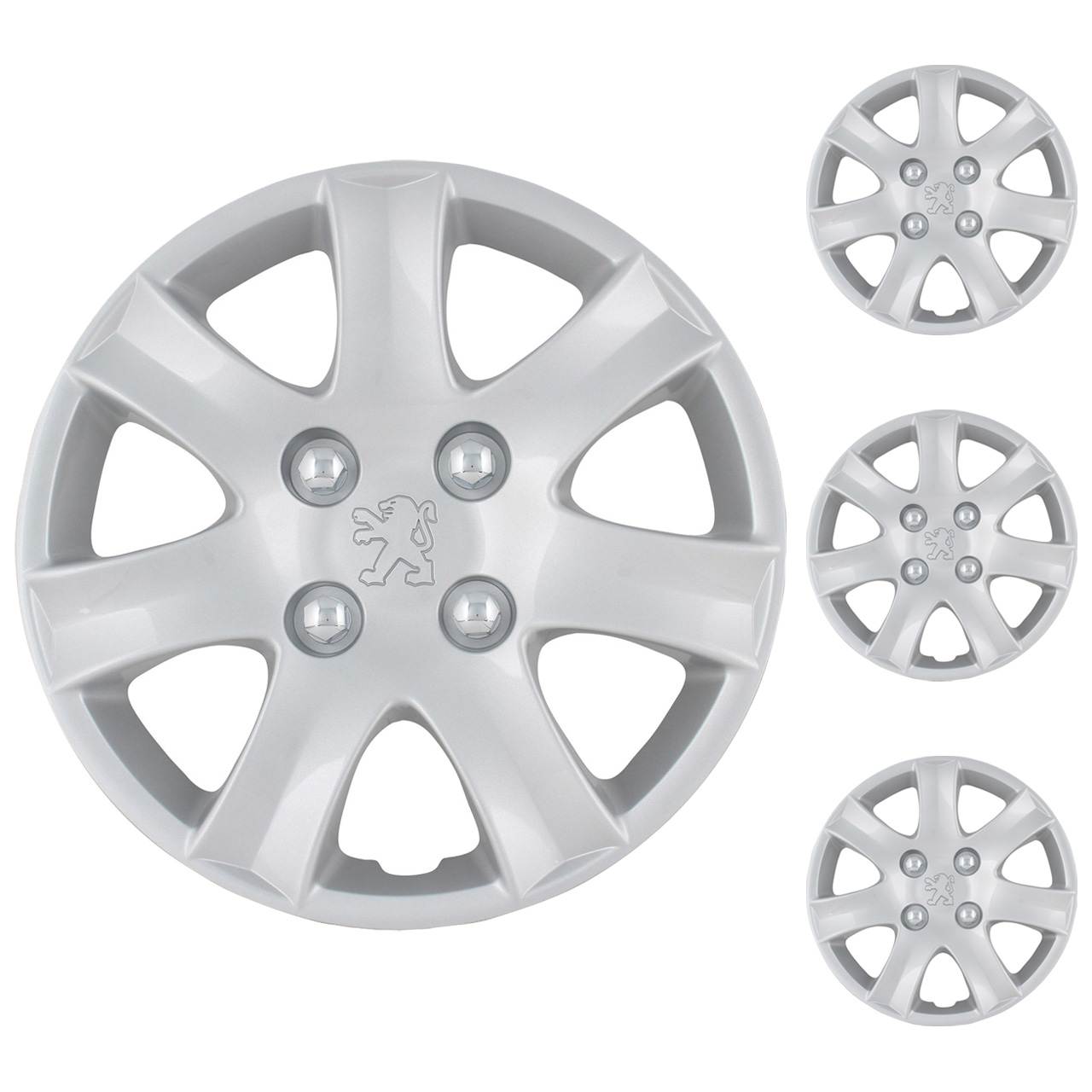 4x Radkappen Radblenden Radzierblenden Raven Silber