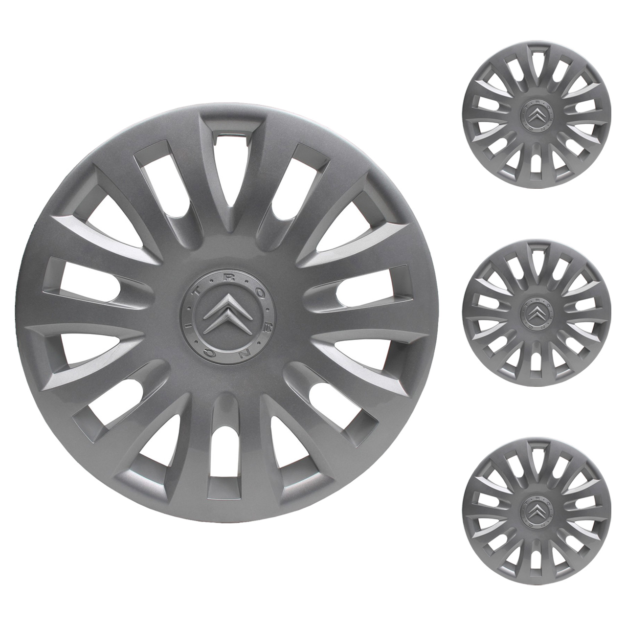 Radkappen 14"LeMans ★4Stück★ SILBER+SCHWARZ für PEUGEOT 107 206 CITROËN C1 C2 C3 